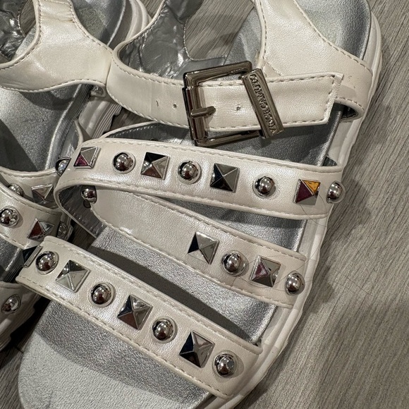 Vince Camuto Girls Studded White Sandals - Picture 3 of 5